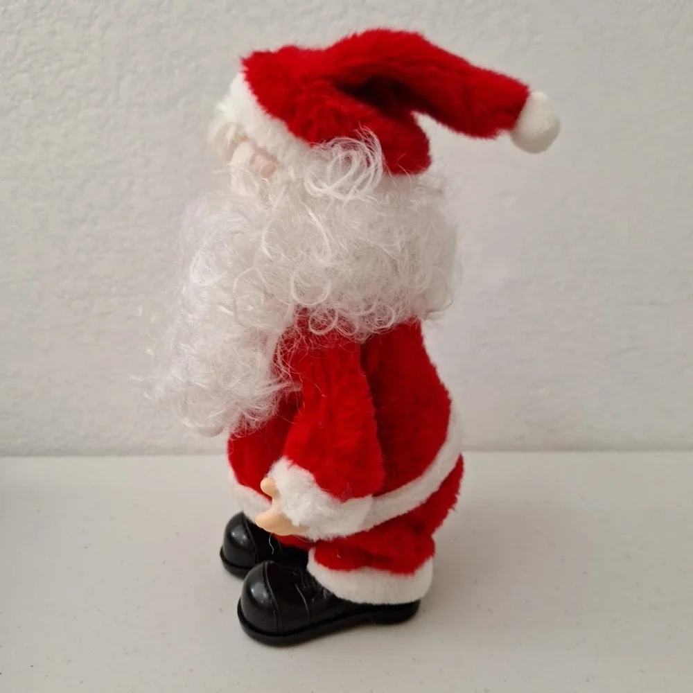 Vintage 10 Inch Christmas Walking Santa Claus Musical Toy Animated Works